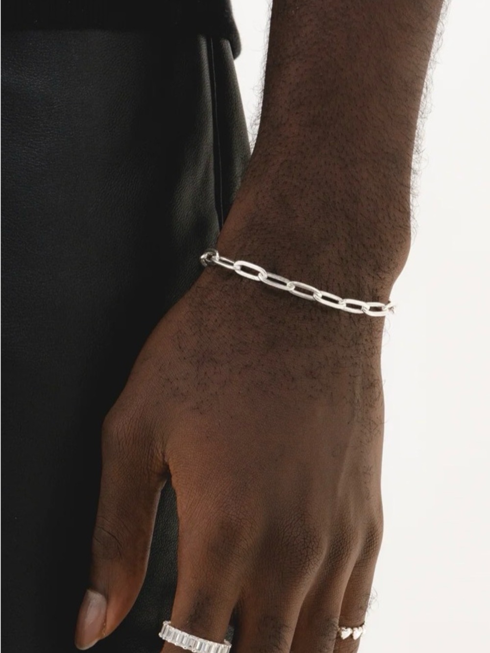 Men's Silver Paperclip Link Bracelet